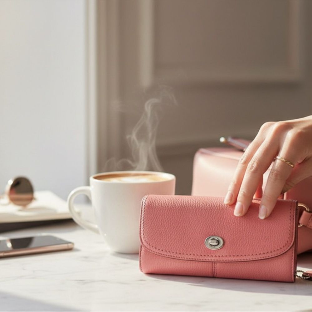 Coach Pink Leather Wallet